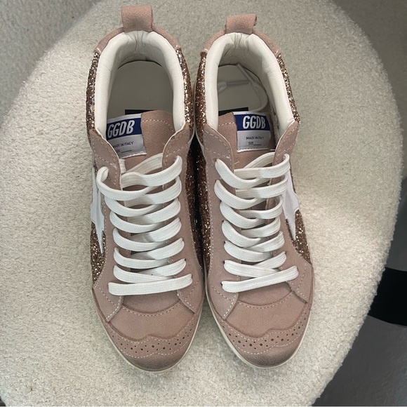 Golden Goose Mid Star Pink Rose Gold Glitter Sneakers - Picture 2 of 8